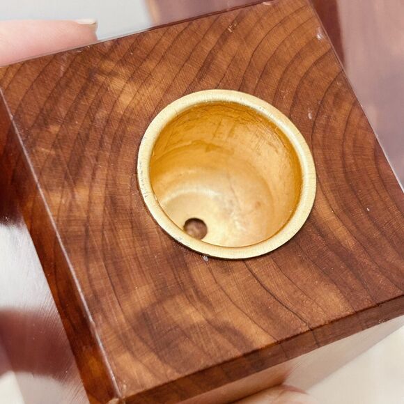 Vintage Wood Block Candle Holder Handmade Graduated Set of 4 Minimalist - Picture 14 of 16